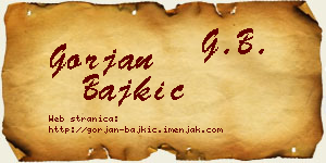 Gorjan Bajkić vizit kartica
